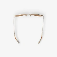 Check Detail Aviator Sunglasses in Light brown - Women | Burberry® Official