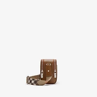 Pop Check Crossbody Bag in Finch brown/hazel brown - Men, Leather | Burberry® Official