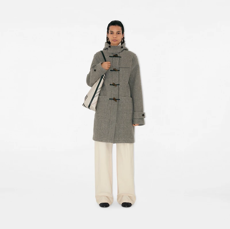 Wool Duffle Coat in Limestone - Women | Burberry® Official