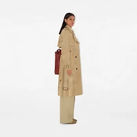 Long Cutout Daisy Suede Trench Coat in Tan - Women | Burberry® Official