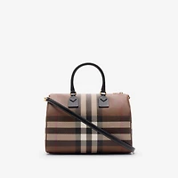 Medium Check Bowling Bag in Dark birch brown - Women | Burberry® Official