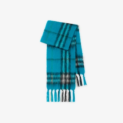 Check Mohair Wool Scarf in Hyacinth | Burberry® Official