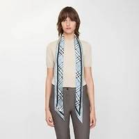 Skinny Check Silk Scarf in Bank blue | Burberry® Official