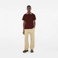 Check Collar Cotton Polo Shirt in Box red - Men | Burberry® Official