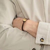 Leather B Shield Bracelet in Gold/military - Women | Burberry® Official