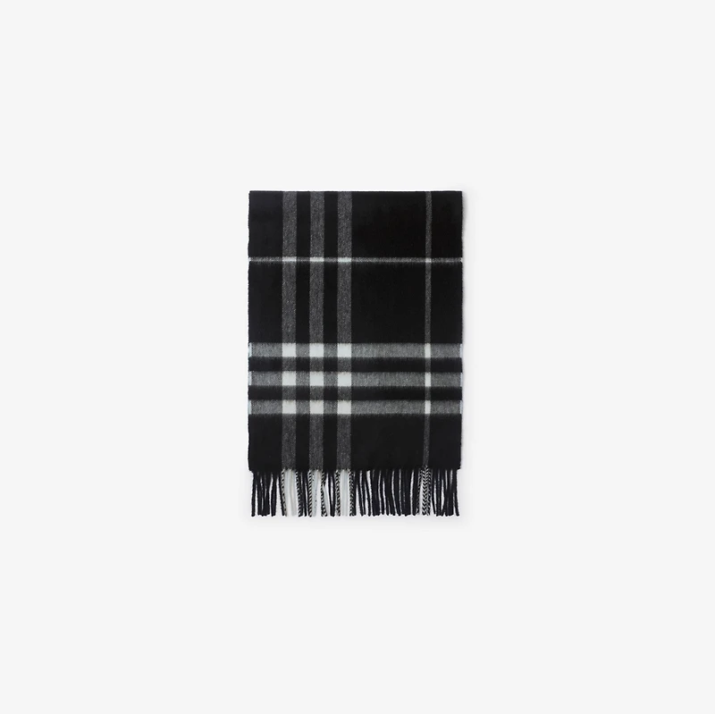 Check Cashmere Scarf in Black/calico | Burberry® Official