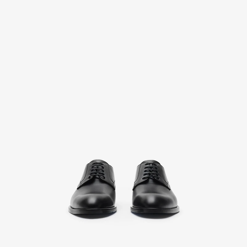 Leather Carlyle Stamp Derby Shoes in Black - Men | Burberry® Official