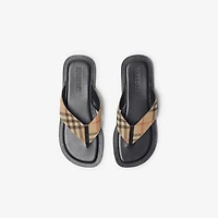 Check Pavilion Sandals​ in Sand - Men, Nylon | Burberry® Official
