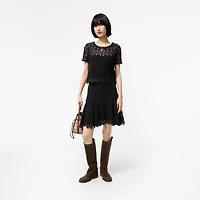Floral Lace Skirt in Black - Women | Burberry® Official