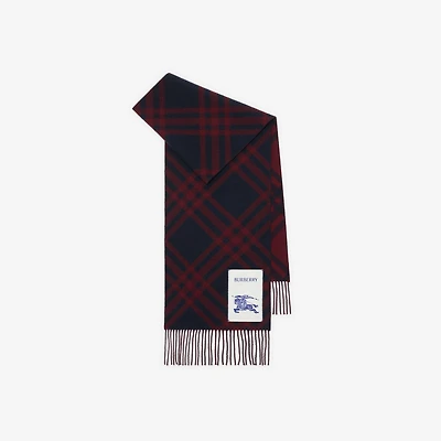 Check Cashmere Scarf in Ink blue | Burberry® Official