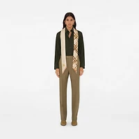 Skinny Reversible Check Silk Scarf in Nutmeg | Burberry® Official