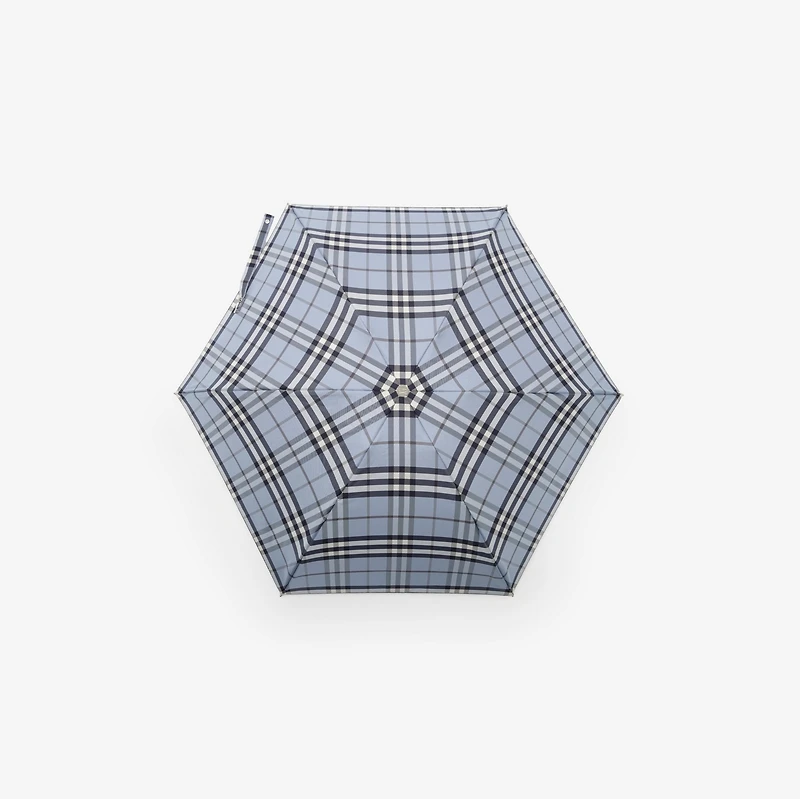 Check Folding Umbrella in Bank blue | Burberry® Official