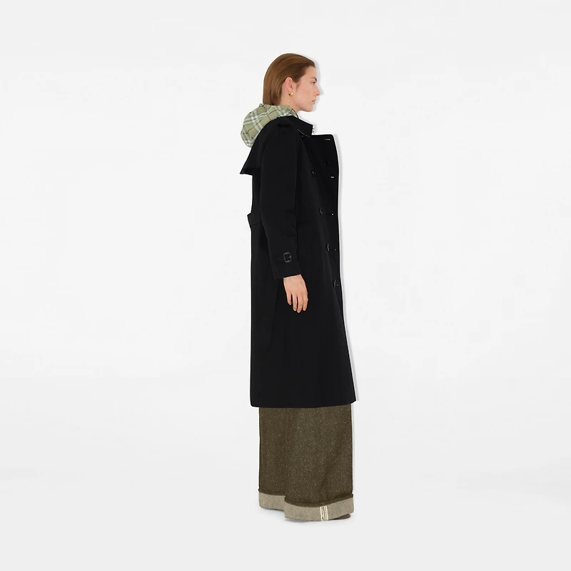 Long Waterloo Heritage Trench Coat in Black - Women, Cotton Gabardine | Burberry® Official