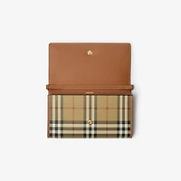 Check Chain Strap Wallet in Archive beige/briar brown - Women | Burberry® Official