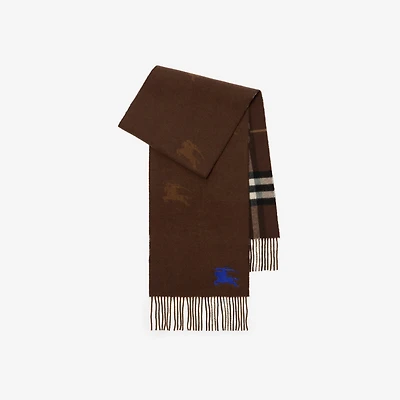 Reversible EKD Check Cashmere Scarf in Treacle brown | Burberry® Official