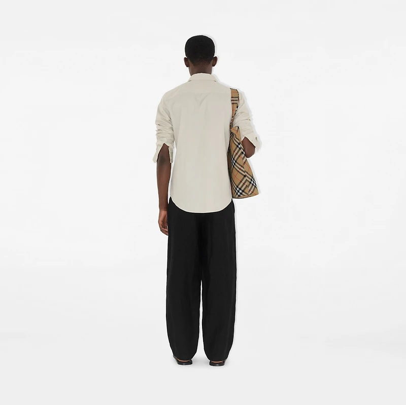 Slim Fit Cotton Shirt in Sail - Men | Burberry® Official