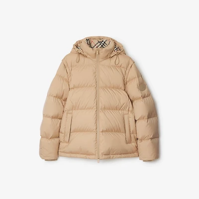 Detachable Sleeve Puffer Jacket in Flax beige - Men | Burberry® Official