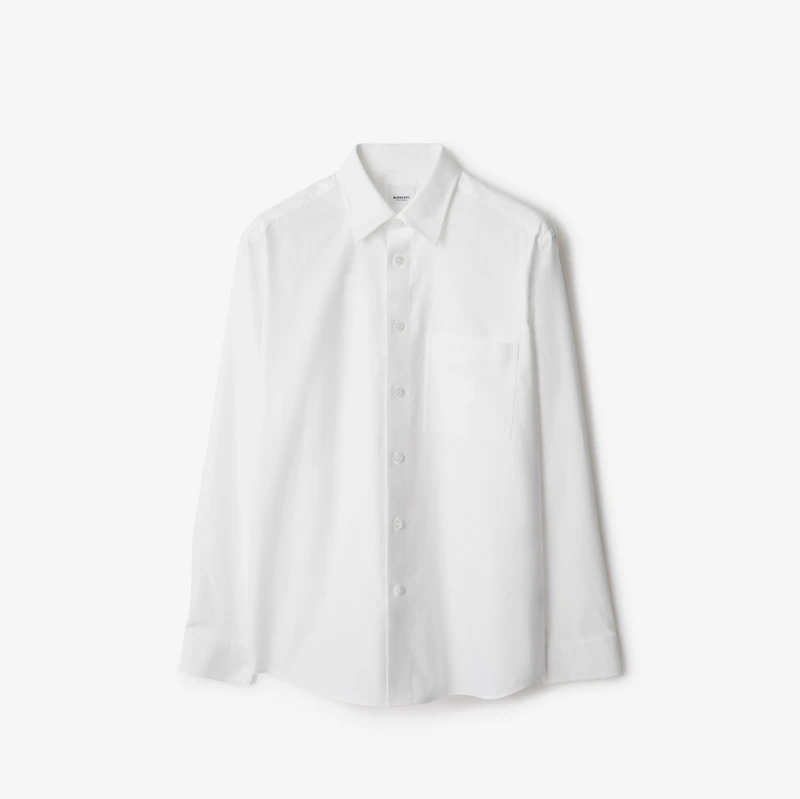 Cotton Oxford Shirt in White - Men | Burberry® Official