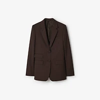 Wool Tailored Jacket in Carbon brown - Women | Burberry® Official