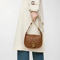 Mini B Clip Messenger Bag in Hazel brown - Women, Leather | Burberry® Official