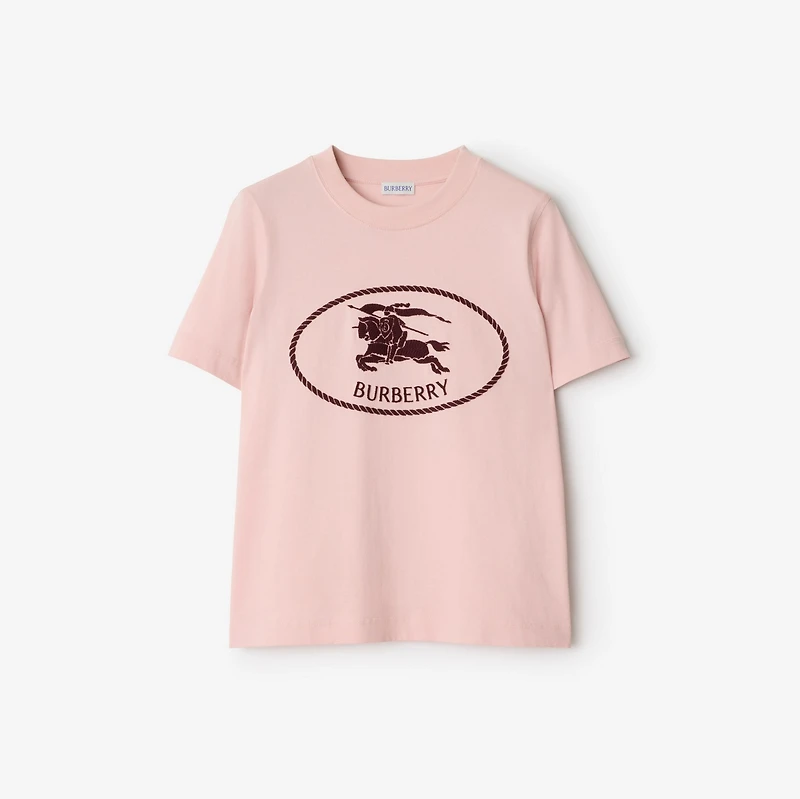 Knight Stamp Cotton T-shirt in Bouquet - Women | Burberry® Official