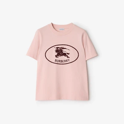 Knight Stamp Cotton T-shirt in Bouquet - Women | Burberry® Official