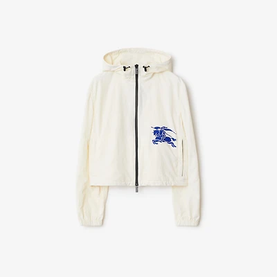 Cropped Nylon Hooded Jacket in Salt - Women | Burberry® Official