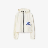 Cropped Nylon Hooded Jacket in Salt - Women | Burberry® Official