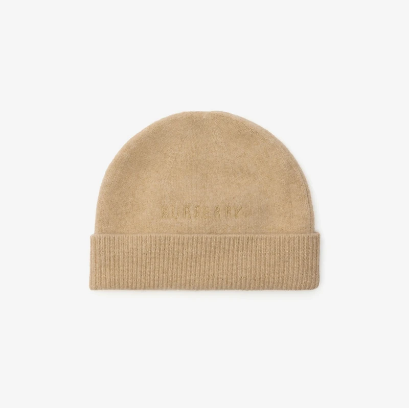 Check Bow Wool Cashmere Beanie in Oatmeal melange - Children | Burberry® Official