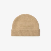 Check Bow Wool Cashmere Beanie in Oatmeal melange - Children | Burberry® Official