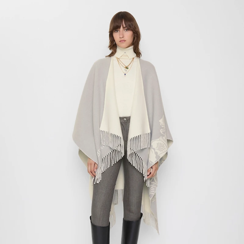 EKD Wool Cashmere Cape in Pigeon grey | Burberry® Official