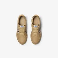 Leather and Check Terrace Sneakers​ in Sand/sand - Men | Burberry® Official