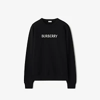 Logo Cotton Sweatshirt in Black - Men | Burberry® Official