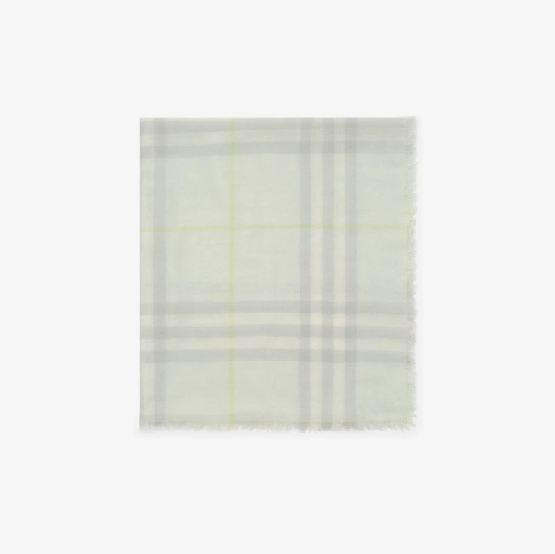 Wide Check Wool Scarf in Mint | Burberry® Official