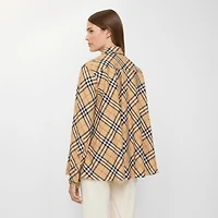 Relaxed Fit Check Cotton Flannel Shirt in Sand beige - Women | Burberry® Official