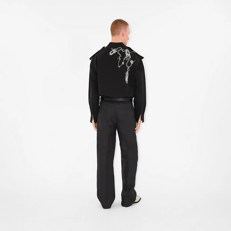 Knight Hardware Canvas Trousers in Silver/black - Men | Burberry® Official