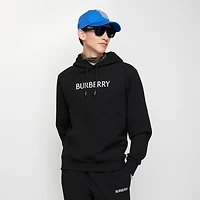 Logo Cotton Hoodie in Black - Men | Burberry® Official