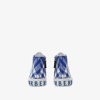 Check Gabardine High-top Sneakers in Knight - Children | Burberry® Official