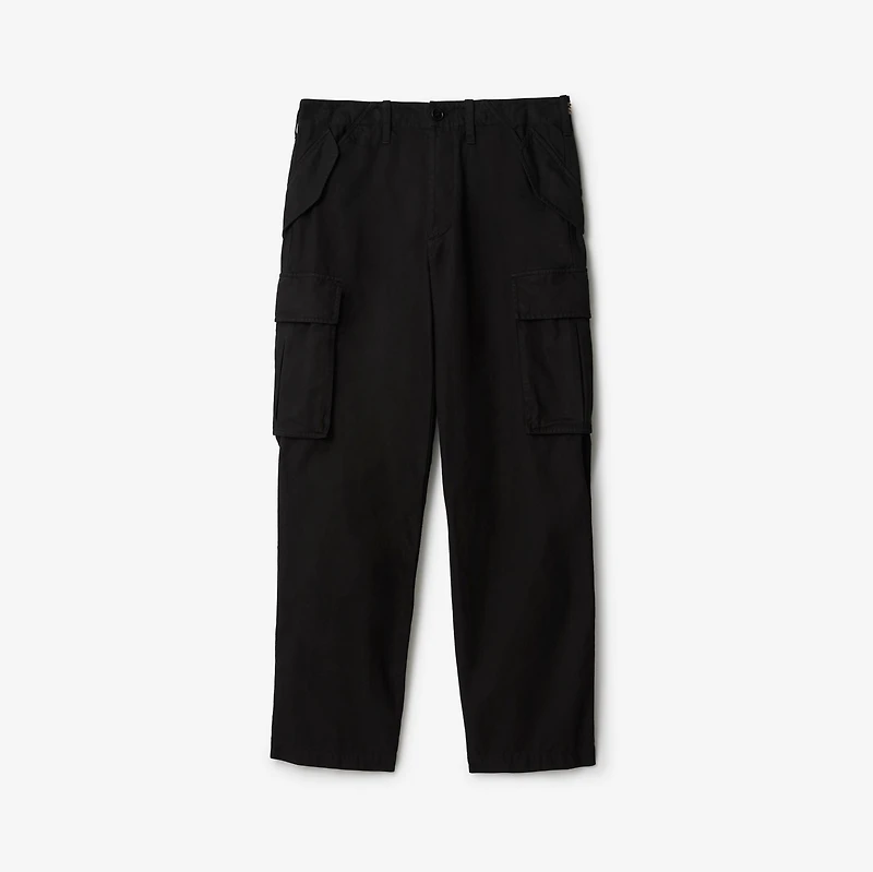 Cotton Cargo Trousers in Black - Men | Burberry® Official