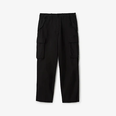 Cotton Cargo Trousers in Black - Men | Burberry® Official