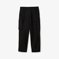 Cotton Cargo Trousers in Black - Men | Burberry® Official
