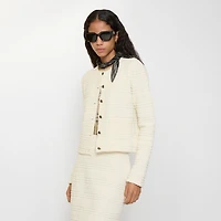 Wool Blend Jacket in Ecru white - Women | Burberry® Official