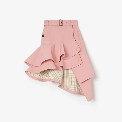 Ruffled Gabardine Trench Skirt in Begonia pink - Women | Burberry® Official