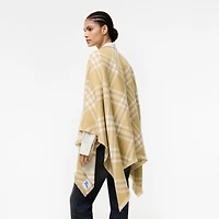 Check Wool Silk Cashmere Cape in Sand beige/ecru beige | Burberry® Official