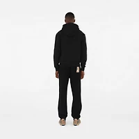 Check Label Cotton Zip Hoodie in Black - Men | Burberry® Official