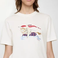 Crystal EKD Cotton T-shirt in Chalk - Women | Burberry® Official