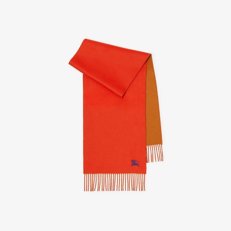 Reversible Cashmere Scarf in Tomato/squash | Burberry® Official
