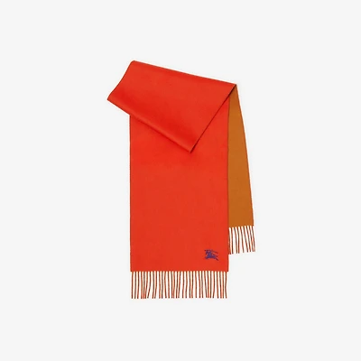 Reversible Cashmere Scarf in Tomato/squash | Burberry® Official