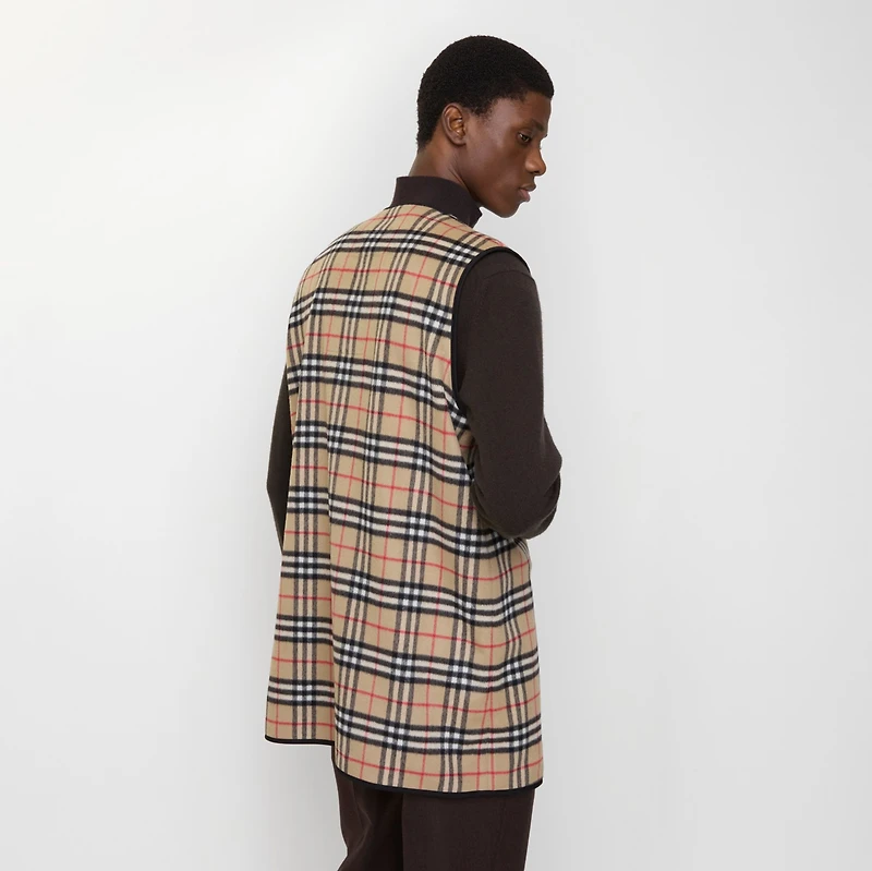 Check Wool Cashmere Warmer in Archive beige - Men | Burberry® Official