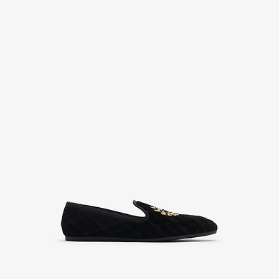 Quilted Velvet Estate Slippers​​ in Black - Women | Burberry® Official